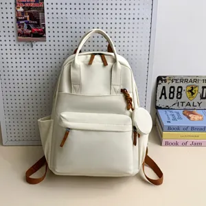 Koreanischer Stil Große Kapazität Segeltuch Rucksack Mehrfache Taschen Lässig Reise Schultasche Für Studenten Unisex Daypack
