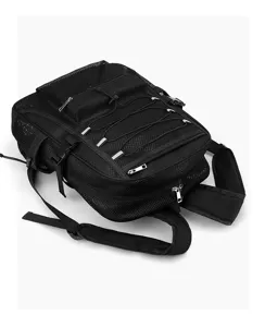 Black mesh backpack breathable lightweight casual daypack with multiple zippered pockets