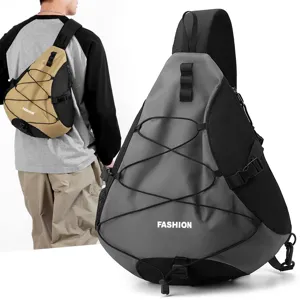 Men's Nylon Chest Bag Lightweight Waterproof Casual Crossbody Sling Backpack Outdoor Sports Travel Hiking Daypack