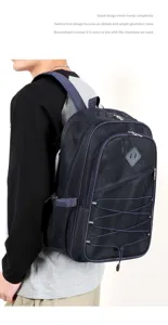Zaino in rete a grande capacita per studenti, borsa scolastica traspirante per viaggi al mare.