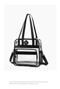 Clear Transparent PVC Tote Bag Travel Shoulder Handbag Multi-Pocket Concert Stadium