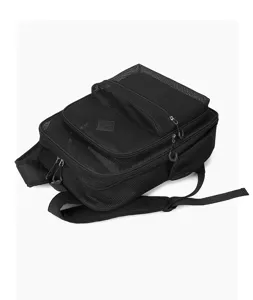 Schwarzer Netz Rucksack atmungsaktiv Multi-Tasche Freizeit Studenten Laptop Tagesrucksack