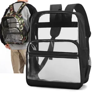 Transparent PVC Rucksack Große Kapazität Schultasche Wasserdicht Studenten Büchertasche Lässiger Tagesrucksack Für Reisen