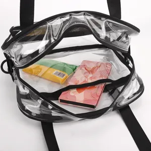 Clear PVC travel bag concert sports stadium approved transparent shoulder tote bag main view