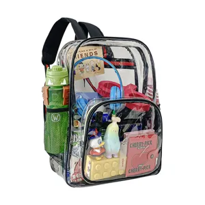 Zaino trasparente in PVC impermeabile borsa scolastica approvata per lo stadio sportivo.