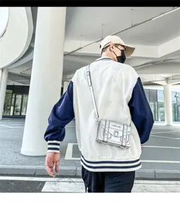 2D cartoon style crossbody bag for women, trendy comic messenger bag with strap.