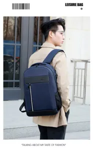 Men Business Laptop Backpack 15.6 Inch USB Charging Casual Commuting Daypack for Work