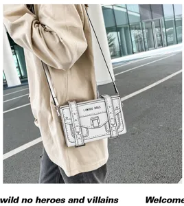 2D cartoon comic style shoulder bag cross body white box bag for women stylish daily use