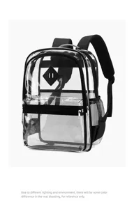 Transparenter PVC Rucksack Schultertasche Mehrfachtaschen Stadion Konzert Schultasche