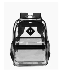 Transparenter PVC Rucksack Schulranzen mit schwarzem Rand für Schule und Konzerte