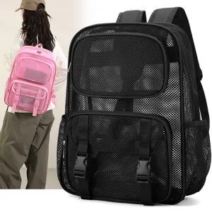 Zaino in Rete di Grande Capacità Traforato Viaggio Spiaggia Borsa Scuola Traspirante Casual per Donna Uomo