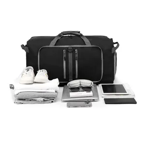Bolsa de Viaje Plegable de Gran Capacidad de Tela Oxford Impermeable Bolsa de Deporte y Gimnasio con Compartimento Independiente para Zapatos