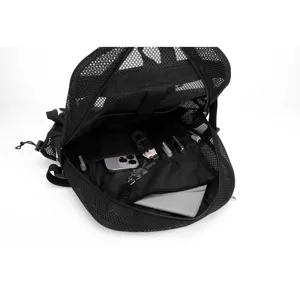 Black mesh hollow backpack breathable lightweight travel daypack beach sports backpack