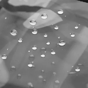Wasserdichter transparenter PVC Rucksack Material Detail Hauptbild, klare Textur und Qualität.