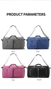Foldable large capacity travel duffel bag, ideal for outdoor sports, gym, and luggage storage.