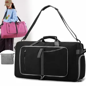 Large Capacity Foldable Travel Duffel Bag Waterproof Oxford Cloth Gym Luggage Bag With Shoe Compartment For Travel