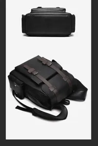 Zaino in morbida pelle PU in stile retrò britannico, borsa da viaggio casual di grande capacità.