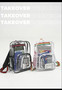 Zaino trasparente in PVC borsa da stadio e cartella scolastica con spallacci