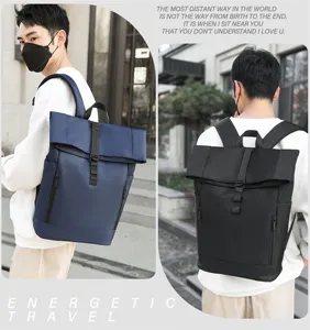 Herren Rolltop Rucksack wasserdicht Business Freizeit Laptop Daypack für Reise Arbeit.
