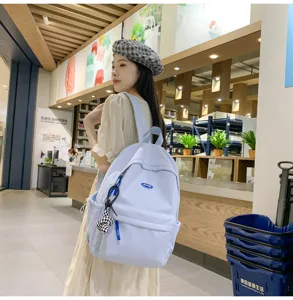 Lässiger, einfarbiger Schulrucksack mit grossem Fassungsvermögen für Schüler Alltag