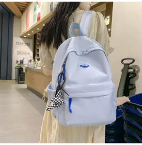 Einfacher einfarbiger Studenten Rucksack grosse Kapazitaet Laessiger Tagesrucksack Schule