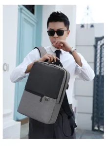 Detailed view of business laptop backpack for men and women, fits 15.6 inch gear.