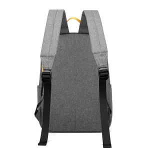 Casual grey Oxford cloth backpack for men, ideal for college students and daily travel use.
