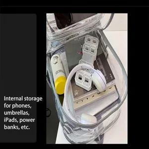 Clear transparent PVC backpack large school bag waterproof casual daypack for daily use