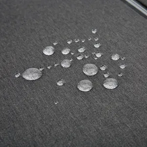 Waterproof fabric detail view of mens business laptop backpack designed for daily commuting use