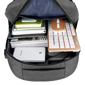 Men business laptop backpack casual commuting school bookbag with USB charging port for 15.6 inch