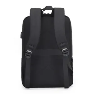 15.6 inch business laptop backpack for men and women, casual travel back view black