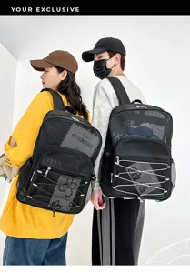 Sac à dos en filet respirant pour le sport, la natation et les voyages avec grande capacité.