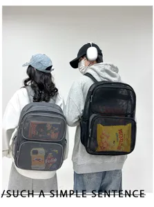 Sac à dos en maille respirant pour voyage plage sport fitness grande capacité cartable