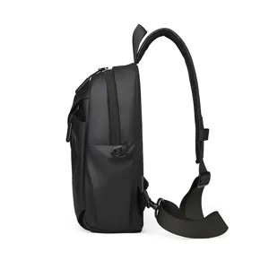 Waterproof black sling bag for men stylish chest backpack casual streetwear daily use