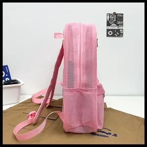 Zaino in rete rosa traspirante grande capacità viaggio scuola zainetto per donne ragazze