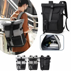 Ανδρικό Roll Top Σακίδιο Πλάτης Αδιάβροχο Casual Ταξιδιού Daypack Μόδας Επιχειρηματικό Υπολογιστή Σχολική Τσάντα για Καθημερινή Μετακίνηση