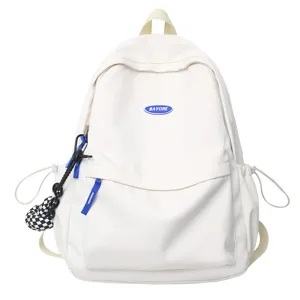 Minimalistischer einfarbiger Studentenrucksack mit grossem Kapazitat Freizeittasche.