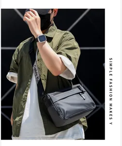 Men's messenger bag large capacity crossbody bag waterproof commuting cycling daily shoulder bag