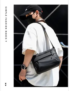 Men waterproof crossbody bag casual commuter shoulder bag large capacity messenger bag for travel.