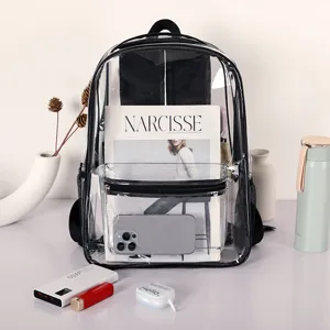 Diaphanes Sakidio PVC Adhiávryto Katharo Scholiko Sakidio Casual Taxidi Daypack Gia Antres Gynaikes Ypaithria Athlimata Synavlia