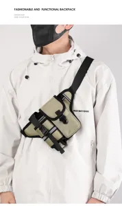 Tactical single shoulder messenger bag for men, multi-functional outdoor travel bag.