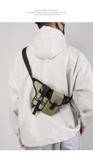 Men tactical crossbody bag outdoor travel casual multi-function shoulder chest bag