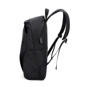 zaino casual nero da uomo con ricarica usb per viaggi borsa per computer portatile