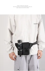 Men tactical water bottle waist bag outdoor travel casual crossbody shoulder bag