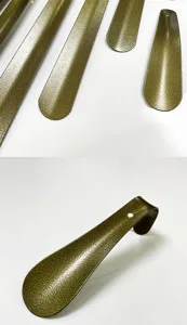 Stainless steel shoehorn durable metal shoe helper multi-size portable long shoe puller detail.