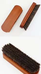 Cepillo de madera con cerdas de crin de caballo para limpiar, pulir y quitar el polvo.