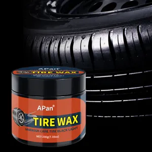 Professional car tire wax polish cream for long lasting shine, blackening and care, 200g.