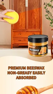 Premium bijenwas meubelwas, niet vet en gemakkelijk op te nemen voor houtverzorging.