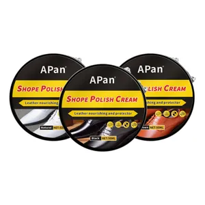 Crème cire pour chaussures en boîte métallique nourrissante et protectrice pour cuir et sacs.