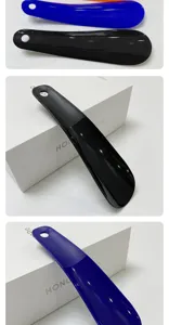 Plastic shoehorn portable travel shoe helper with hanging hole home lazy shoe horn tool